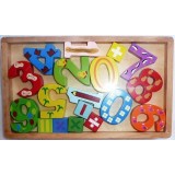 Wooden Number Blocks in Tray Wooden Number Blocks in Tray